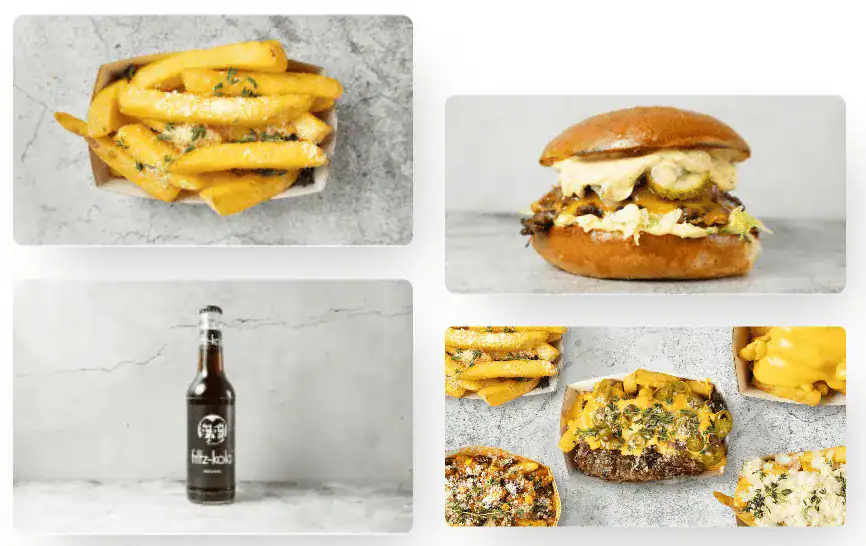 Burger and fries meal from Bro's